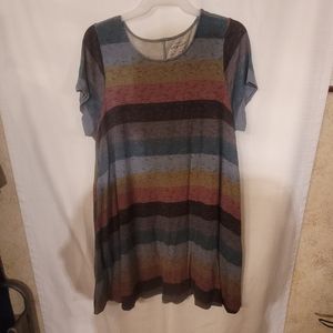 Torrid Super Soft Knits Multi-Colored Striped Shortsleeve Dress